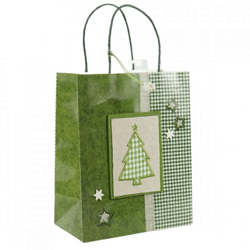 Geschenktas kerstboom groen 26 cm