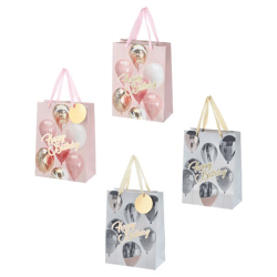Geschenktüte Happy Birthday Ballons, 2/s, M, ca.23cmH