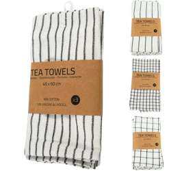 Tea towels 45 x 60 cm 4 assorted set of 3