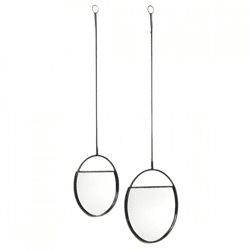 Housevitamin Wandspiegel Twinning ist Winning schwarz 100 cm 2er Set