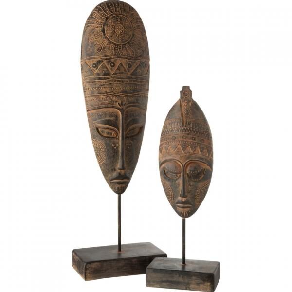 J-Line statue head magnesium brown 86 cm