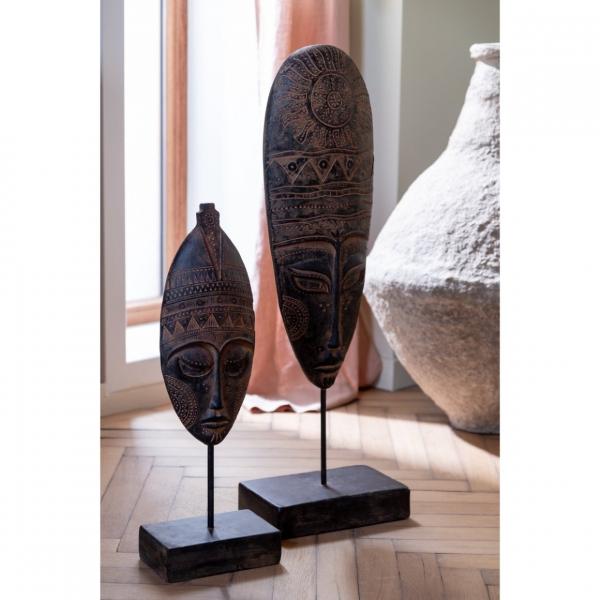 J-Line statue head magnesium brown 86 cm