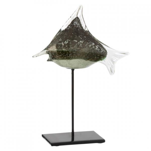 J-Line statue fish on base glass 30 cm
