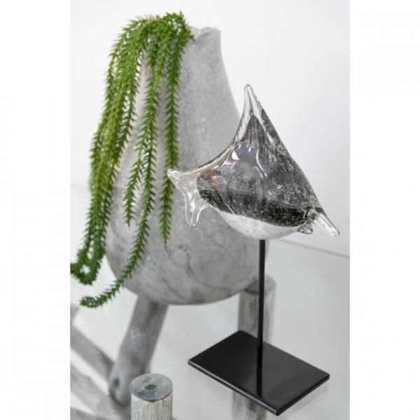 J-Line statue fish on foot glass 40 cm