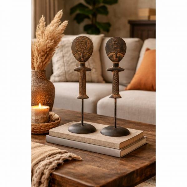 J-Line Statue magnesium braun 46 cm 2 sortiert