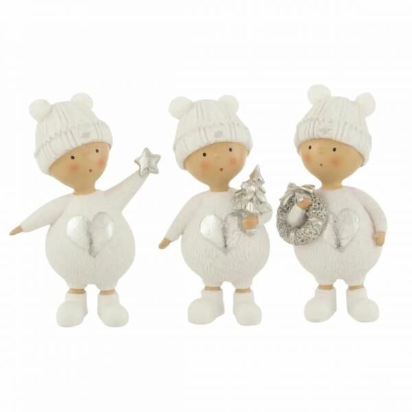 J-Line Statue Weihnachtskind weiß 17 cm 3fach sortiert