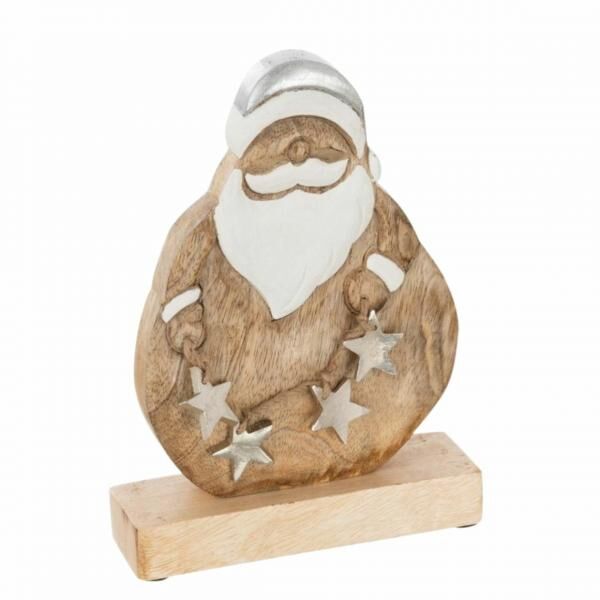 J-Line statue Santa Claus mango wood 21 cm