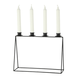 Candle holder, black, small, approx. 32x25cm