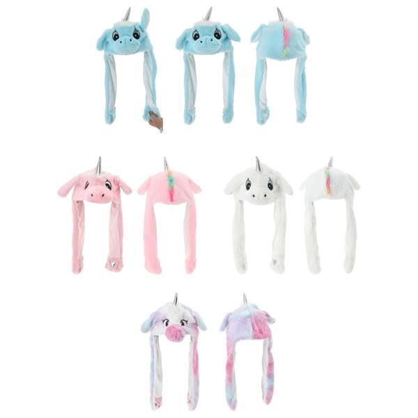 Kinder Tierm&uuml;tze mit bewegl. Ohren  Einhorn 4/s