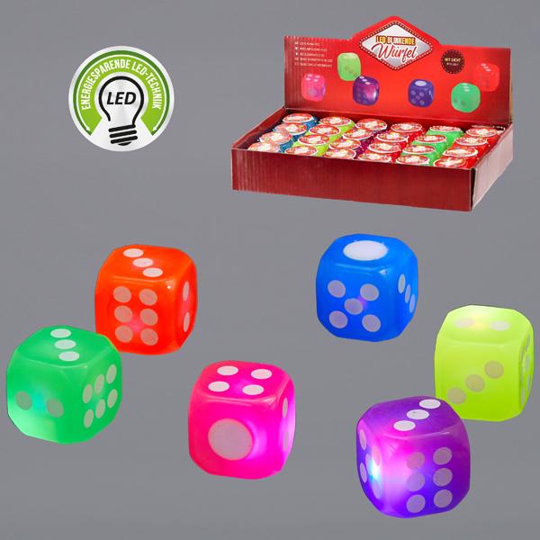 LED W&uuml;rfel, 6/s, ca 3,5cm