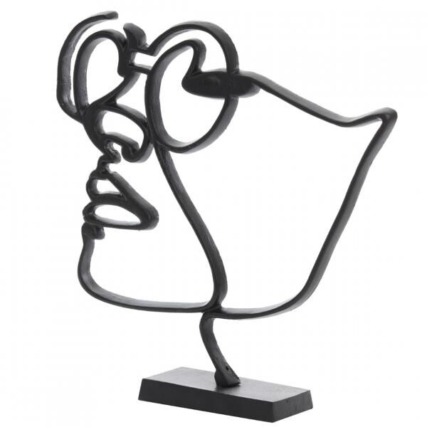 Light & Living Statue Gesicht schwarz 45 cm