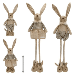 Easter bunny, bunny slippers, telescopic legs, 2/s, approx. 115cmH 
