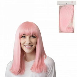 Wig half-long pink one size