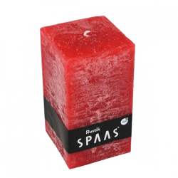 (R) Spaas stump candle Rustic square red 7 x 13 cm