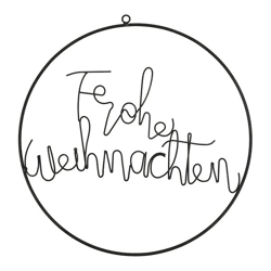 Hanging ring Merry Christmas, black, 35cmD