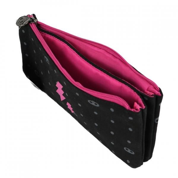 Skelanimals 2-Taschen-Federmäppchen schwarz 23 cm