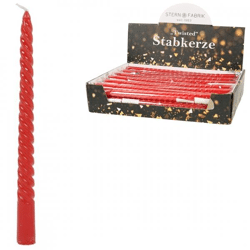 Stern Fabrik dinner candle twist red 2.2 x 25 cm