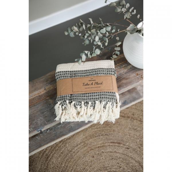 Take a Plaid 12 recycelte Baumwolle grün 130 x 180 cm