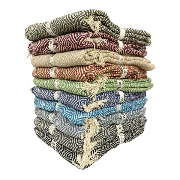 Take a Plaid 25 recycelte Baumwolle rostbraun 125 x 150 cm