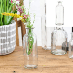 Vase, Glas, Flasche, rund, S, ca.5,5x16cmH