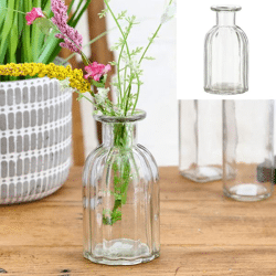 Vase, Glas, Rille, L, ca.7,5x14cmH