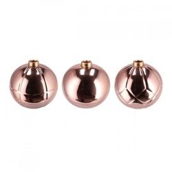 Vase Christmasball copper colored 15 cm 3 assorted
