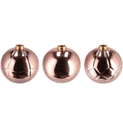 Vase Christmasball copper colored 19 cm 3 assorted