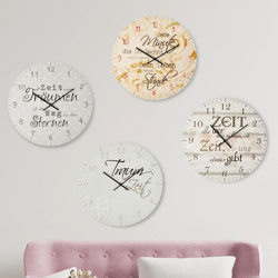 Wall clock sayings, 4/s, approx. 45 cmD 