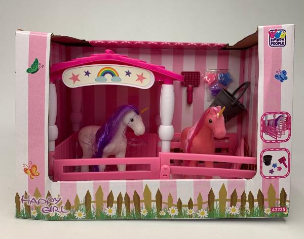 Happy Girl Einhorn Stall Spielset &ndash; Kinder Spielzeug