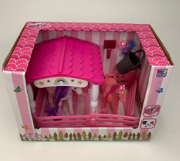 Happy Girl Einhorn Stall Spielset &ndash; Kinder Spielzeug