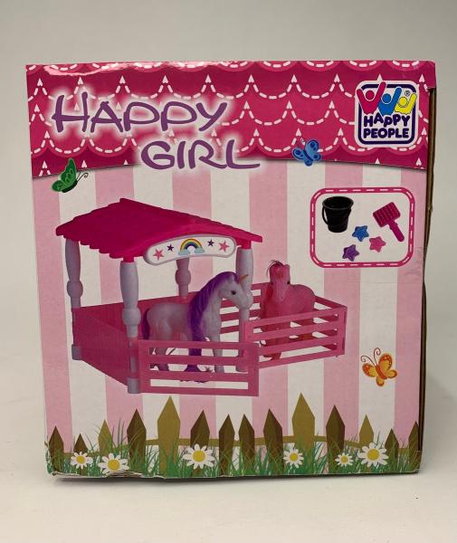Happy Girl Einhorn Stall Spielset &ndash; Kinder Spielzeug