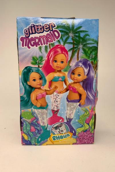 Puppe Evi LOVE Glitter Mermaid lila blau rosa 14cm 3fach sortiert