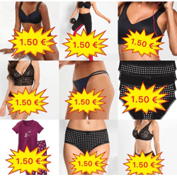 1,50 € Damen Unterwäsche Mix BHs Tops Slips Strings Pyjamas Bademode aus deutschen Katalogen Größen XS–XXXL große Auswahl Versand weltweit
