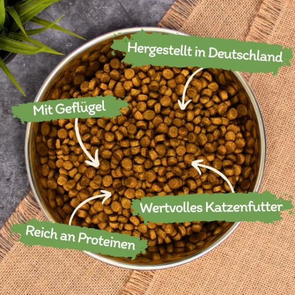 2,5 kg Lecker.Pet® Mia's Adult Herzhaftes Geflügel Katzenfutter Trockenfutter Vollnahrung MHD 4/2026