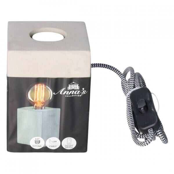 Annas Collection Tischlampe E27 Beton grau 13 cm