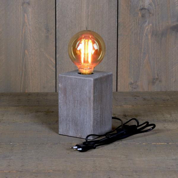 Annas Collection table lamp E27 wood gray 15 cm