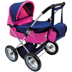 Bino & Mertens - Doll buggy with bag, pink