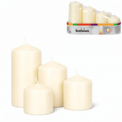Bolsius stub candles in tray ivory 4,8 x 12 cm set of 4