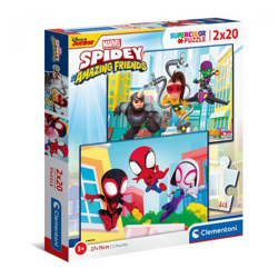 Clementoni 24794 - 2 x 20 piece jigsaw puzzle - Supercolor - Spidey and his friends