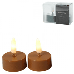 Countryfield LED tea light Elegance flame effect amber 5 cm set of 2