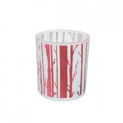 Countryfield Teelichthalter Birke rot metallic 8 cm