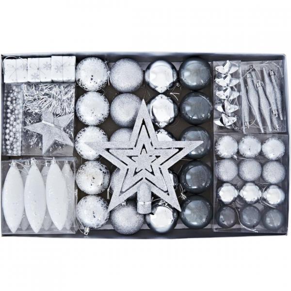 Deco Heitmann Kugeln Silber 60 Stück