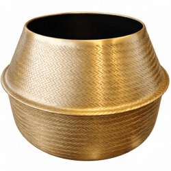 Dekocandle pot Basket gold colored 40 cm