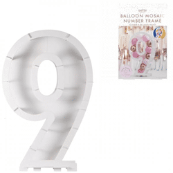 Ginger Ray balloon mosaic 9 digit white 85 cm