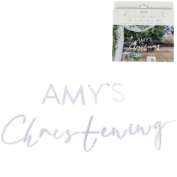 Ginger Ray letter garland Christening white 1.5 m