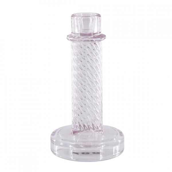 Housevitamin Kerzenleuchter Twist Glas rosa 15 cm