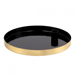 Kerzenständer rund Marrakesch schwarz 22 cm