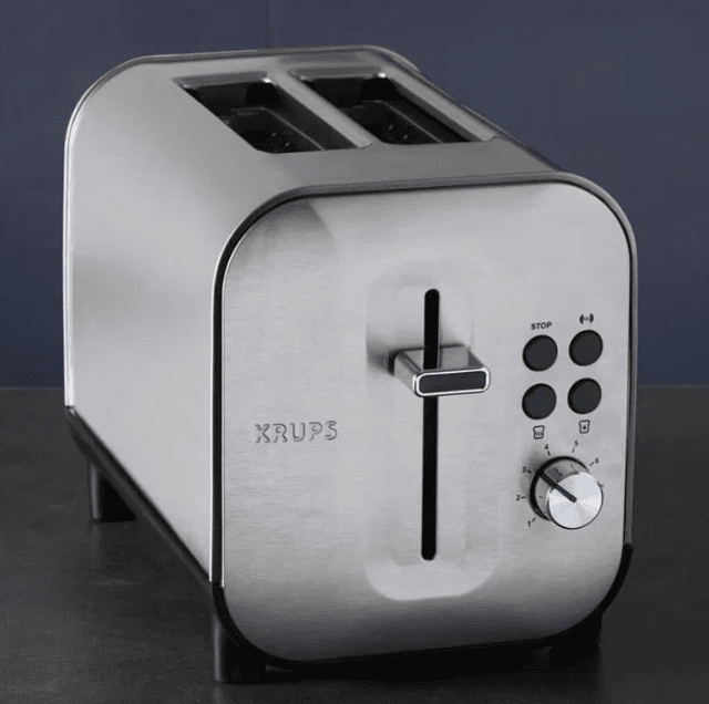 Krups KH682D10 Toaster Edelstahl – 2 Scheiben Röstgerät