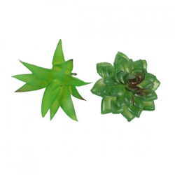 Kunst vetplant op clip groen 6,5 cm 2 assorti
