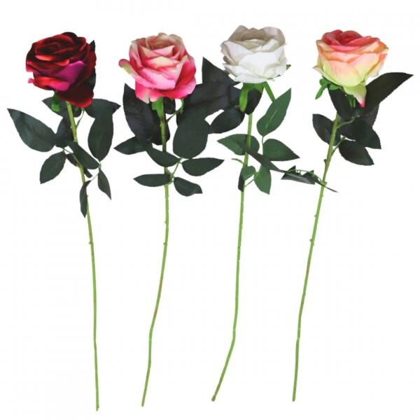 Künstliche Blume Rose 76 cm 4 Stück sortiert